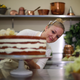 Claire Ptak frosts the royal wedding cake with elderflower buttercream.